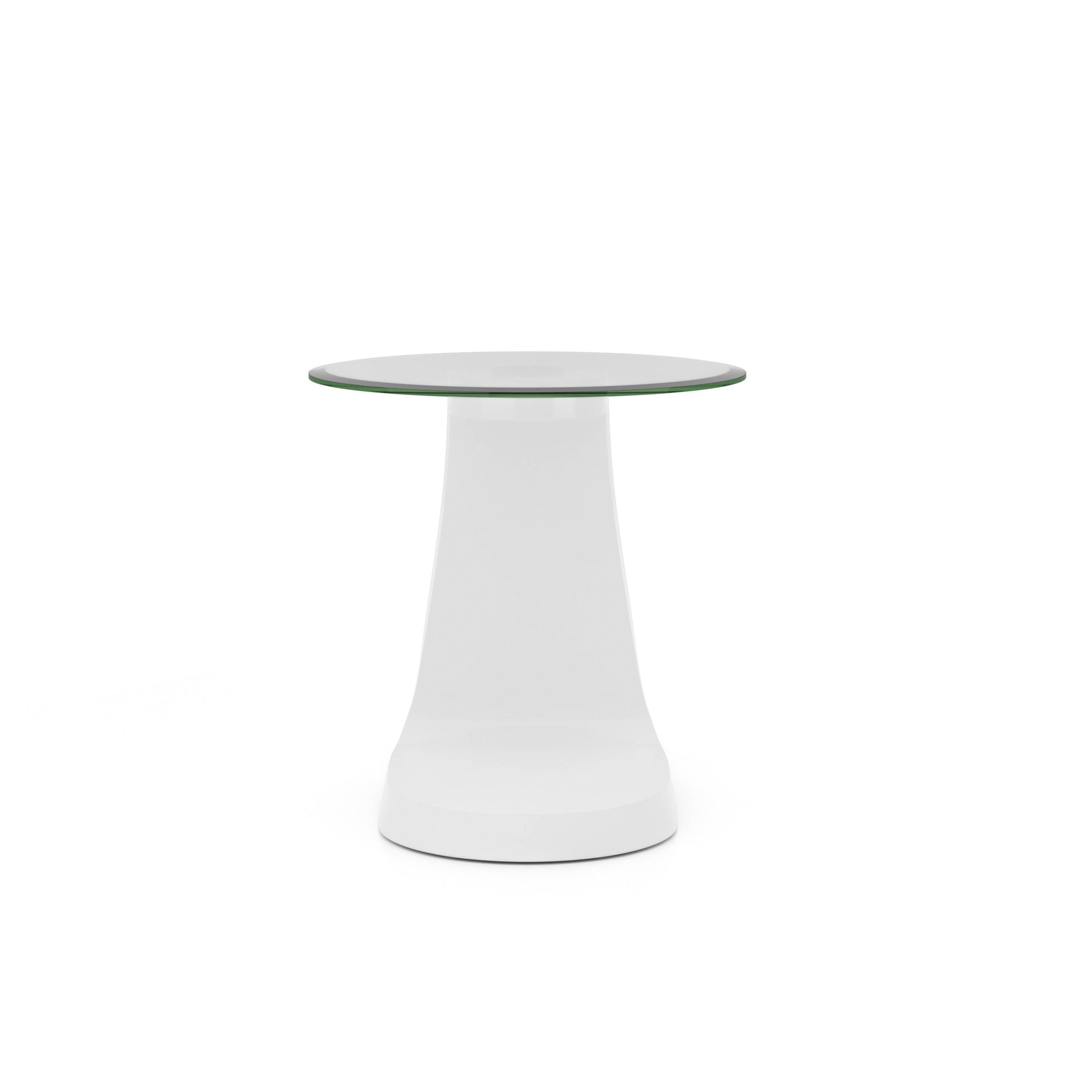 Pelletoni Glass Top End Table in White
